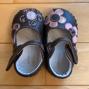 12-18 months Pediped brown flower shoes